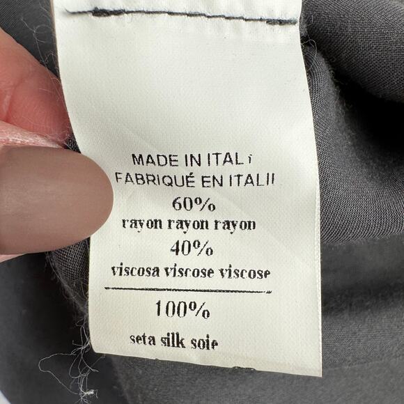 Ottod'Ame Black/Grey Silk Blend Italy Distressed Trim Mini Slip Dress Size 12 - Picture 11 of 16
